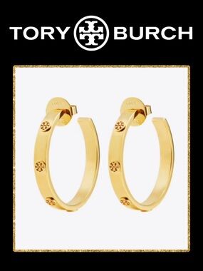 TORY BURCH Icon Hoop Earrings NEW